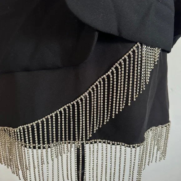 Black Silver Fringe set - size S/M - Picture 3 of 5